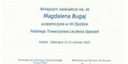 Certyfikat - dr Magdalena Bugaj